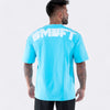 Oversized Split T-shirt - Light blue