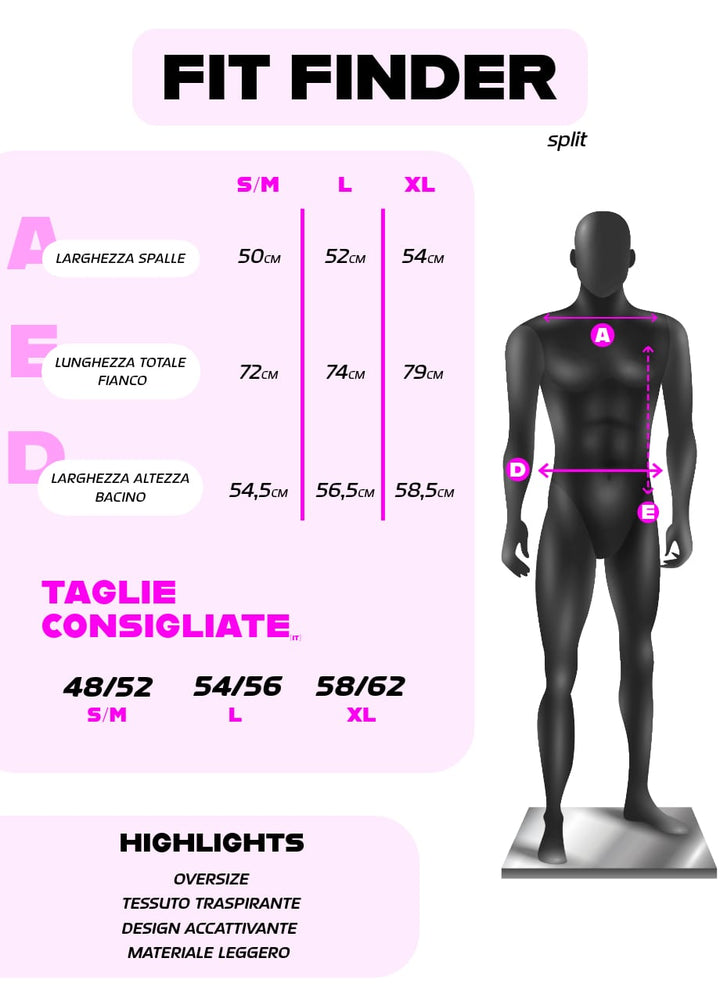 Oversized Split T-shirt - Blue