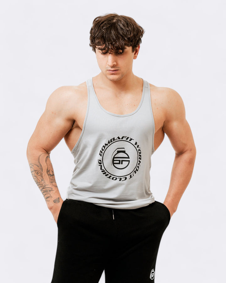 Rounded Men's Tank Top - Grey