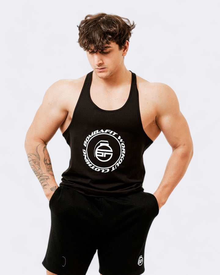 Rounded Men's Tank Top - Black