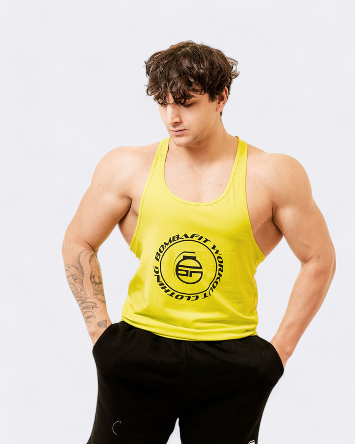 Rounded Men's Tank Top - Lime Green