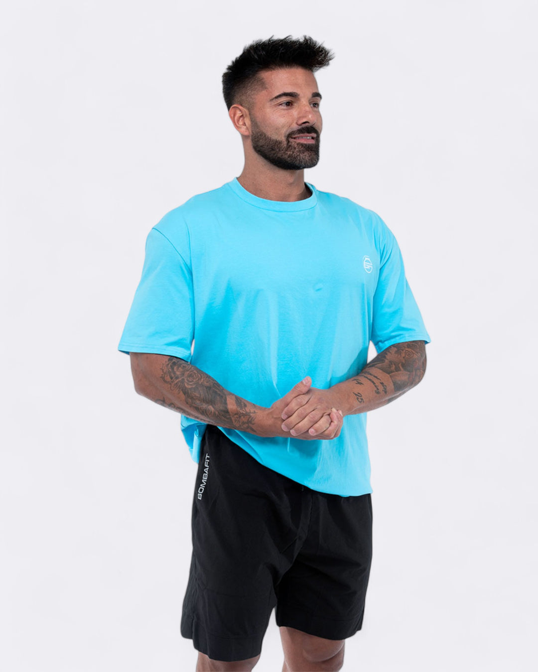 Oversized Split T-shirt - Light blue