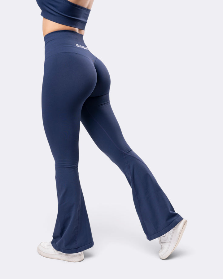 Leggings Oasis Flare Push Up Sin Costuras - Azul Noche