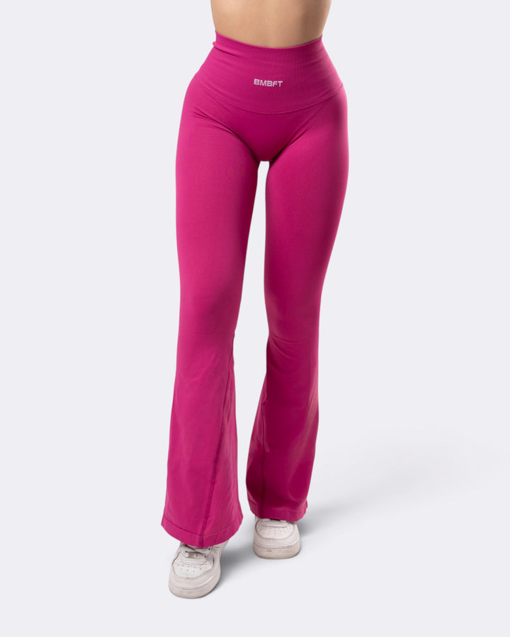 Oasis Flare Push-Up Seamless Leggings - Festival Fuchsia