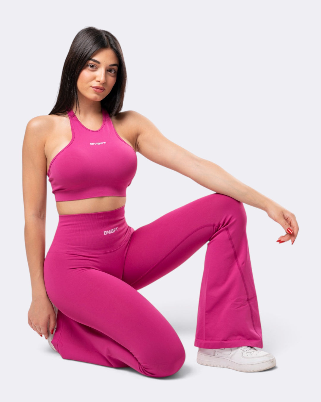 Oasis Flare Push-Up Seamless Leggings - Festival Fuchsia
