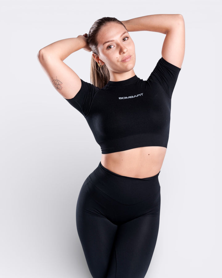 Maglietta Skyn Crop - Nero