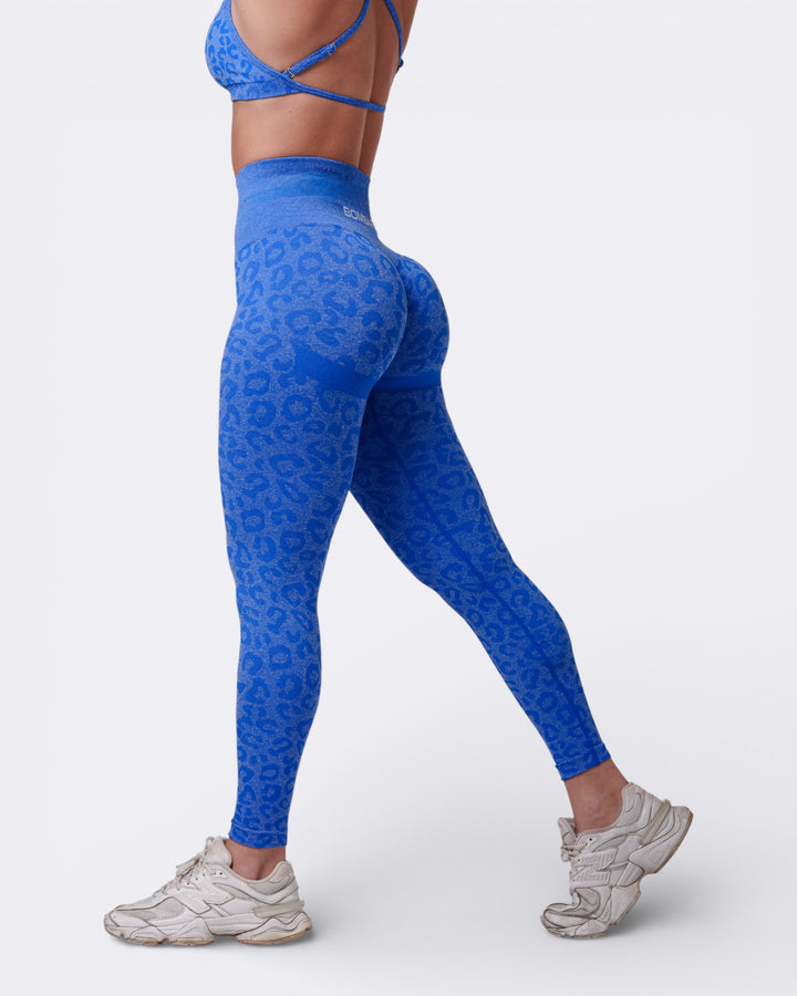 Oasis Leggings Push Up Leopard - Blu Elettrico - Bombafit