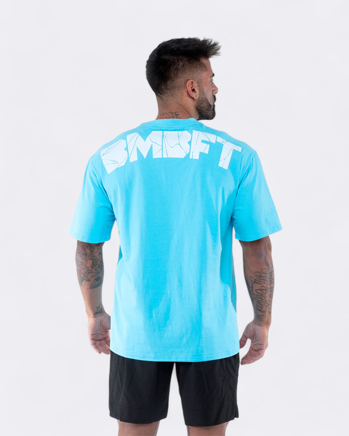 Oversized Split T-shirt - Light blue