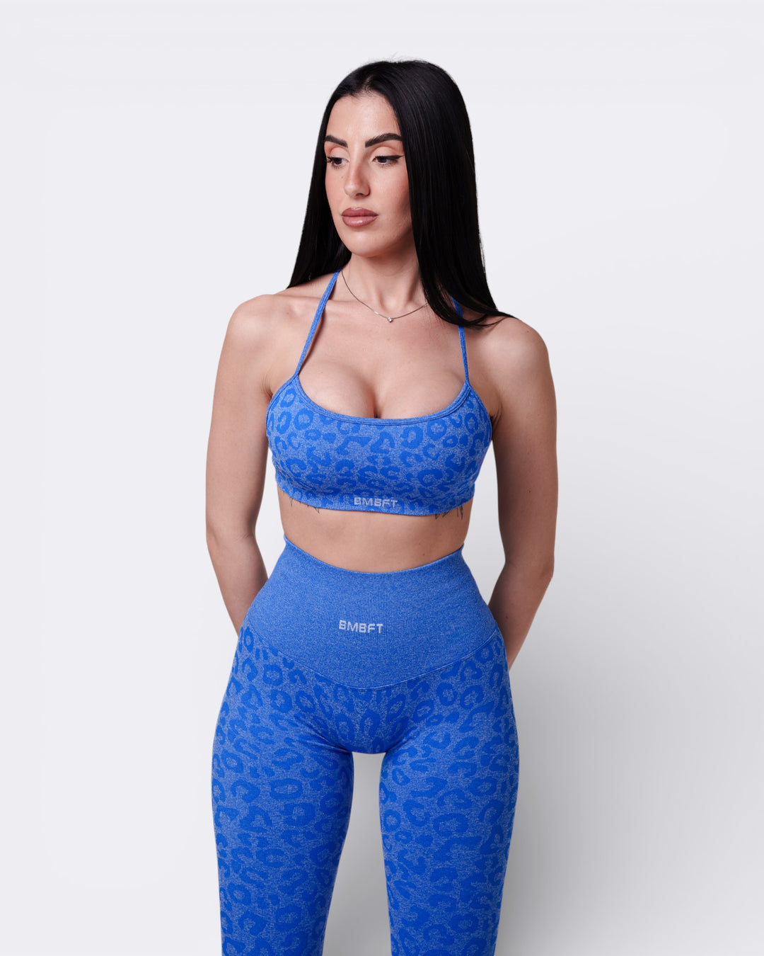 Top Unity Leopard - Blu Elettrico - Bombafit
