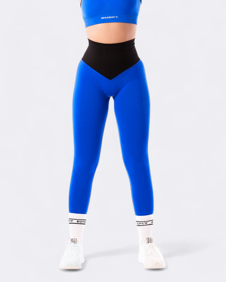 Pump It Bicolor Push Up Leggings - Electric Blue/Black