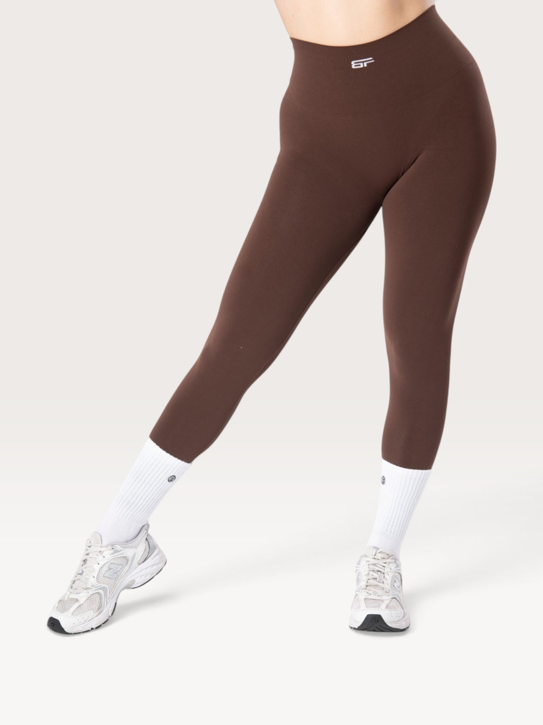 Leggings Bombafit Arya Seamless marroni a vita alta con effetto push-up e tessuto traspirante SENSIL Innergy