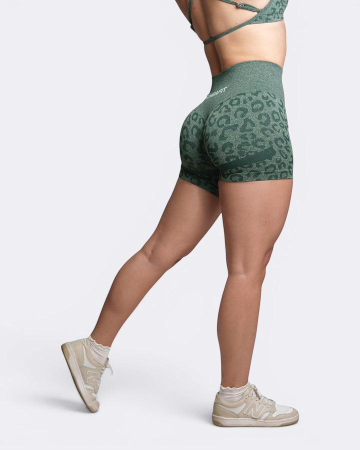 Oasis Shorts Leggings Leopard - Verde Scuro - Bombafit
