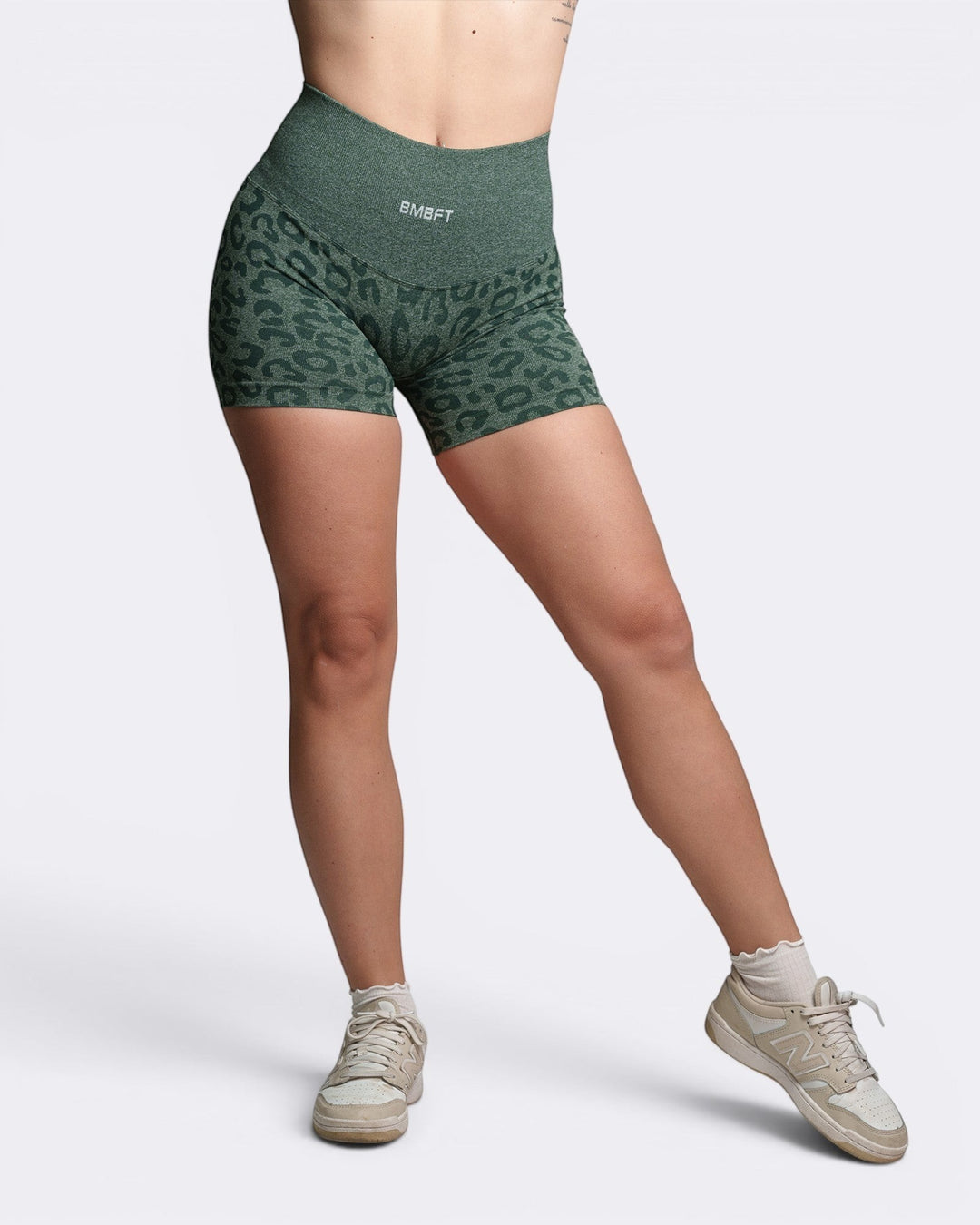 Oasis Shorts Leggings Leopard - Verde Scuro - Bombafit