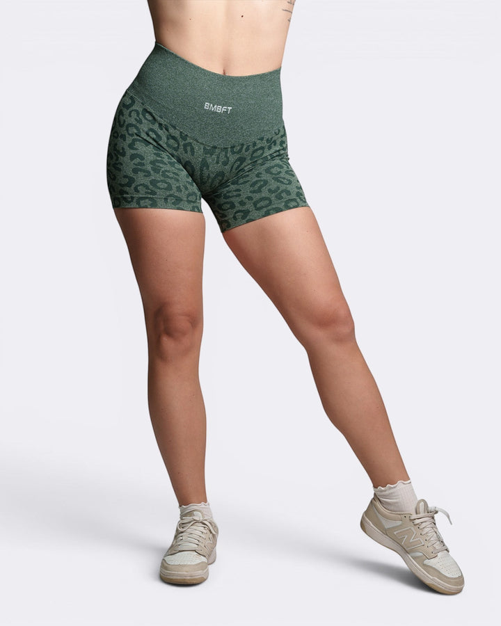 Oasis Shorts Leggings Leopard - Verde Scuro - Bombafit