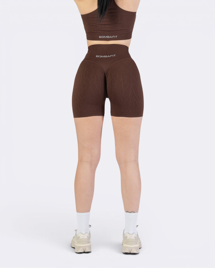 Nyx Texture Shorts Leggings - Marrone - Bombafit