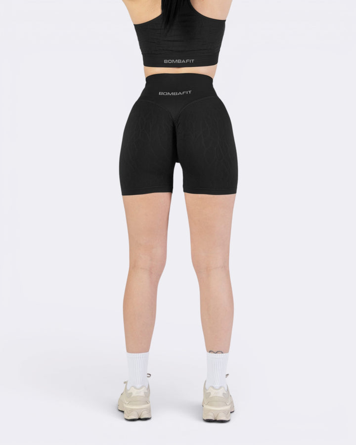 Nyx Texture Shorts Leggings - Nero - Bombafit