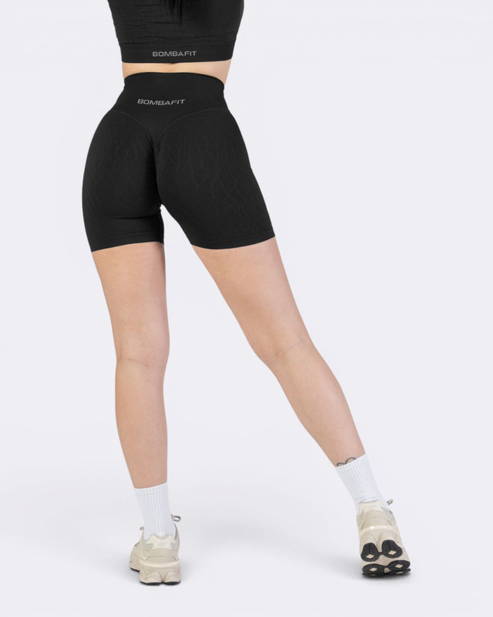 Nyx Texture Shorts Leggings - Nero - Bombafit