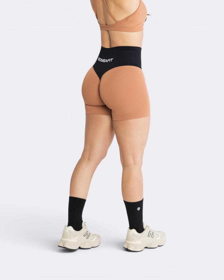 Oasis Shorts Leggings Bicolor - Moca Mousse