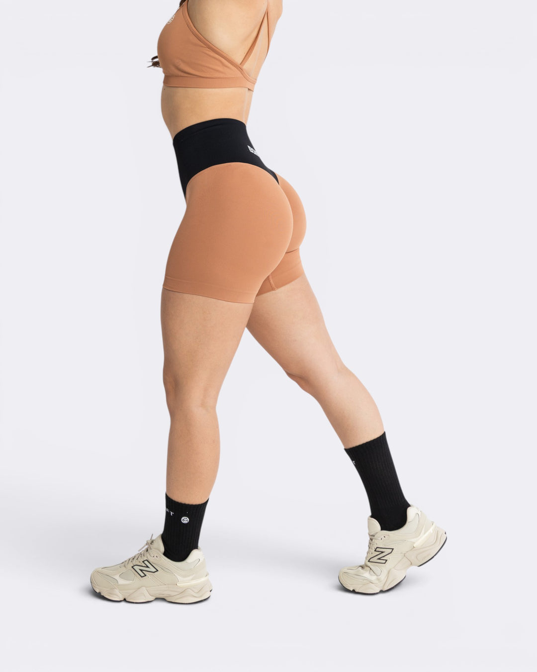 Oasis Shorts Leggings Bicolor - Moca Mousse