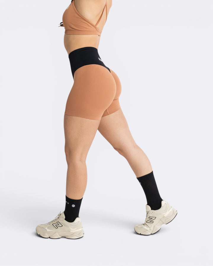Oasis Shorts Leggings Bicolor - Moca Mousse