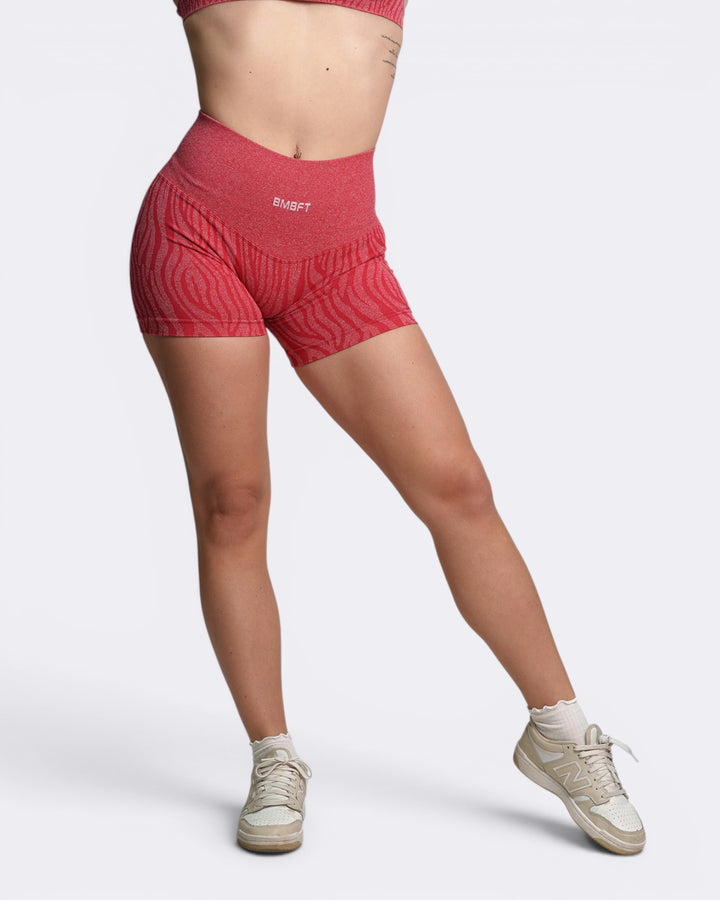 Oasis Shorts Leggings Zebra -  Rosso Aurora - Bombafit