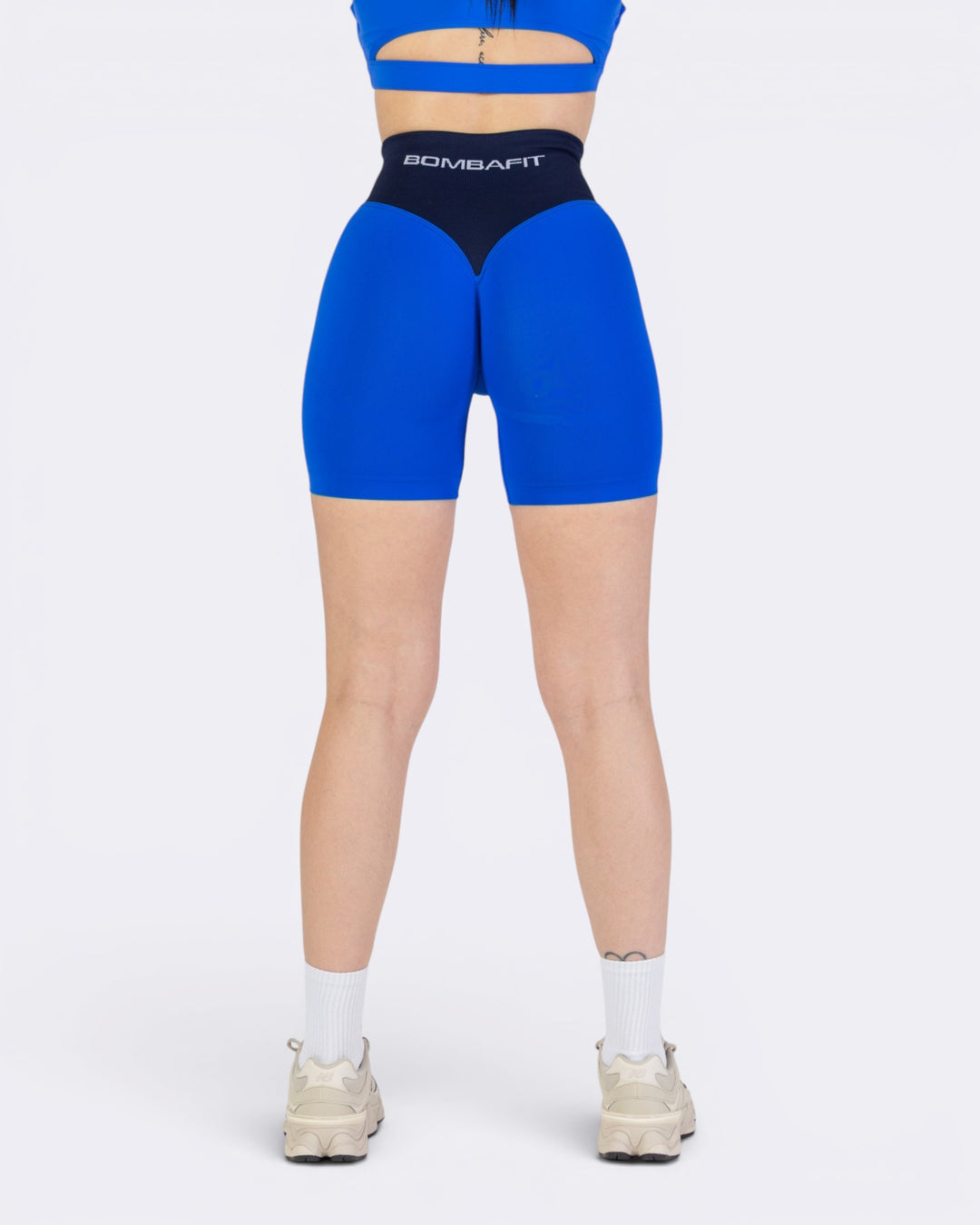 Pump It Bicolor Shorts Leggings - Blu Notte/Blu Elettrico - Bombafit