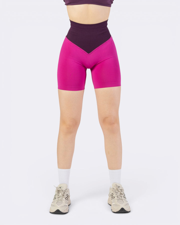 Pump It Bicolor Shorts Leggings - Viola Plum/Festival Fucsia - Bombafit