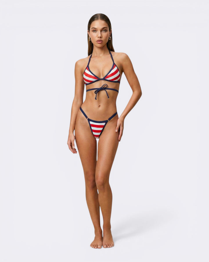 Costume Bikini Sway Duo - Righe Rosso/Blu - Bombafit